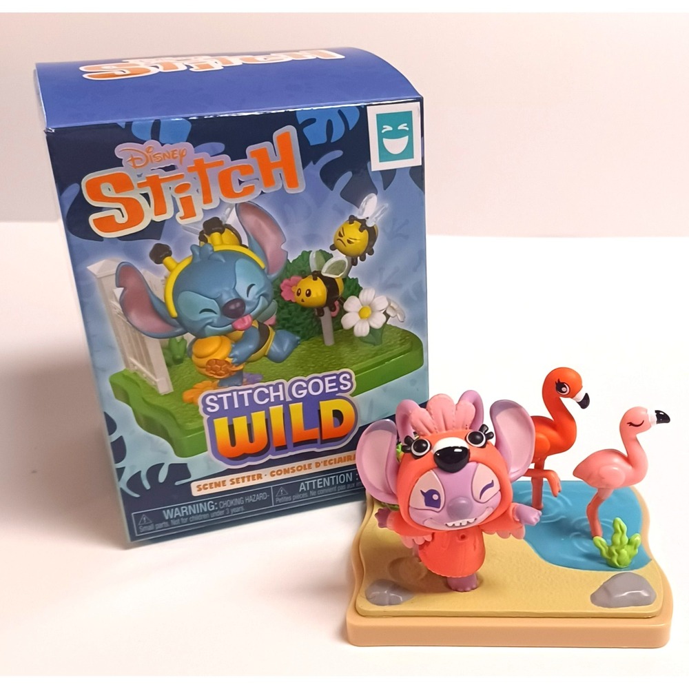 Disney Stitch Goes Wild Scene Setter Angel Flamingo Figure Just Play Happy Haul